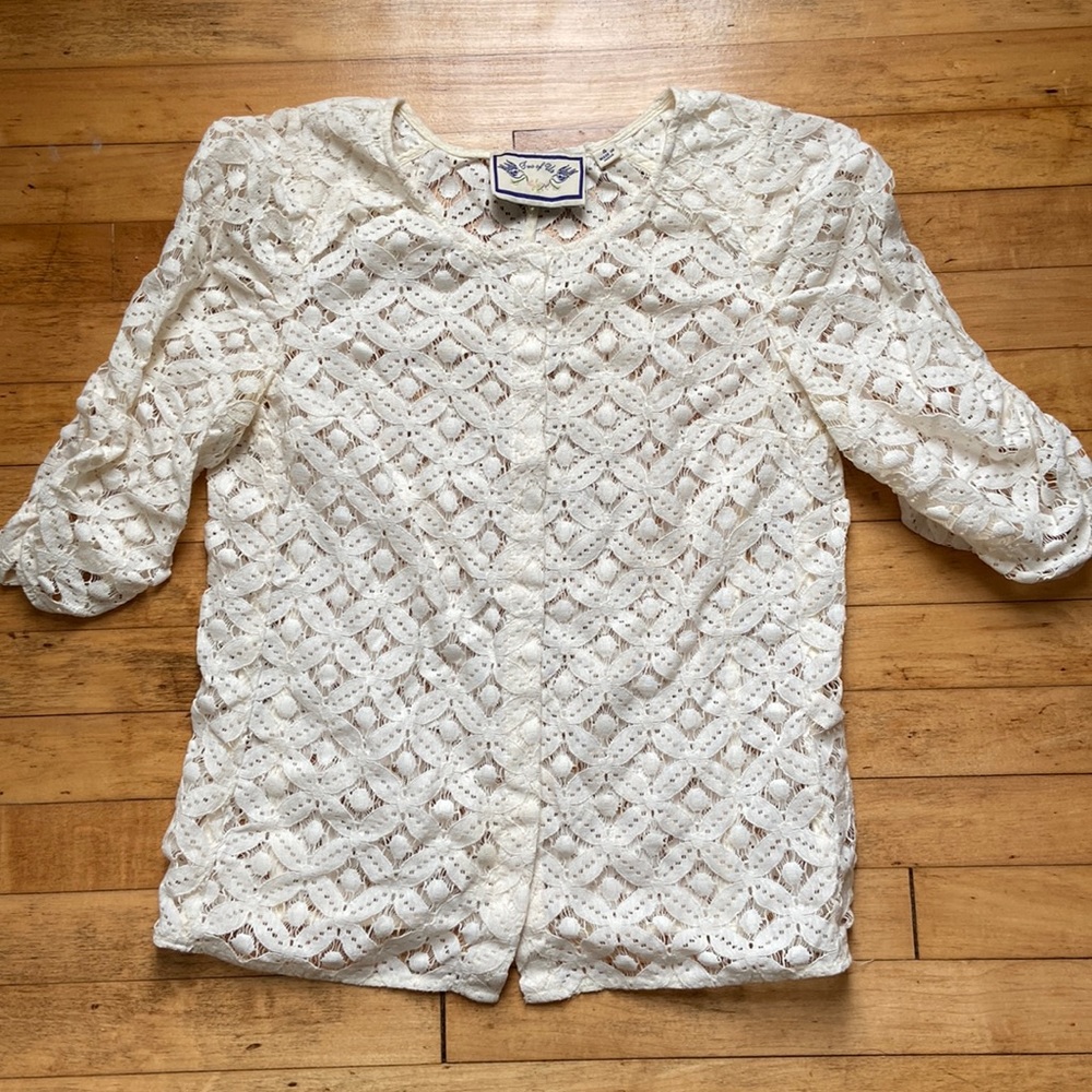 Creamy White Lace Top, Size 4